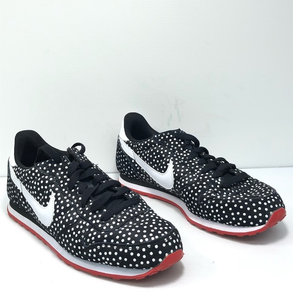 Nike | Shoes | Nike Genicco Black Polka Dot Print Red Lace Casual Running  Athletic Sneaker Shoe | Poshmark